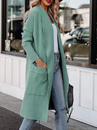 Open Front Dropped Shoulder Outerwear Trendsi