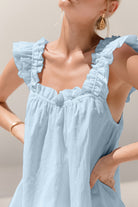 Ruffled Square Neck Top and Shorts Set Trendsi