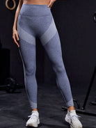 Striped High Waist Active Pants Trendsi