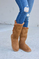 Forever Link Warm Fur Lined Flat Boots Trendsi