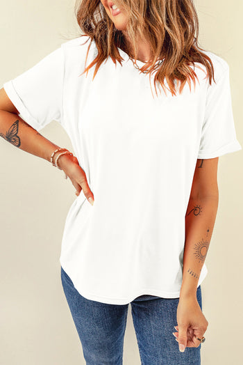 Round Neck Short Sleeve T-Shirt Trendsi