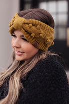 Pom Knit Head Wrap in Mustard Ave Shops