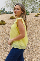 And The Why Ruffle Sleeve Grid Babydoll Top And The Why