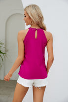 Sequin Grecian Neck Tank Trendsi