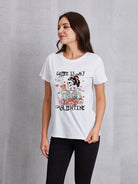 Skull Round Neck Short Sleeve T-Shirt Trendsi