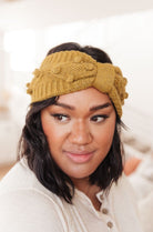 Pom Knit Head Wrap in Mustard Ave Shops