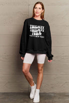 Simply Love Full Size TWENTY TWENTY FOUR HAPPY NEW YEAR Dropped Shoulder Sweatshirt Trendsi