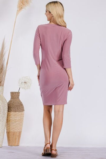 Celeste Full Size Round Neck Long Sleeve Slim Dress Trendsi