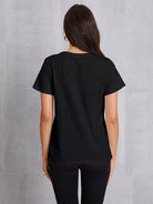 Skull Round Neck Short Sleeve T-Shirt Trendsi