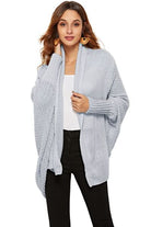 Open Front Batwing Sleeve Cardigan Trendsi