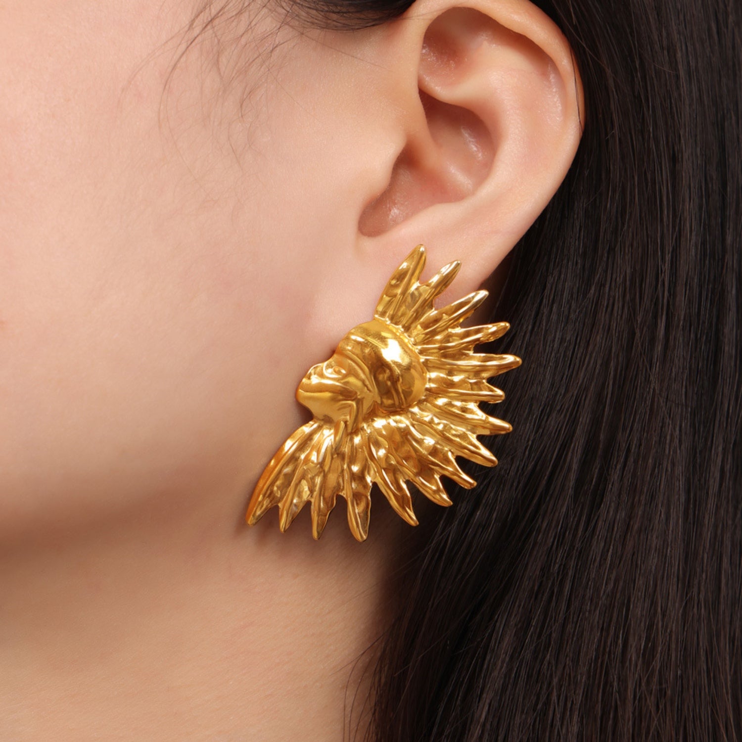 Titanium Steel Gold-Plated Earrings Trendsi
