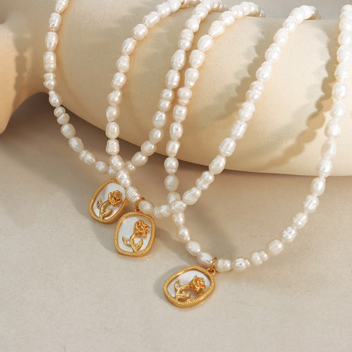 18K Gold-Plated Freshwater Pearl Necklace Trendsi