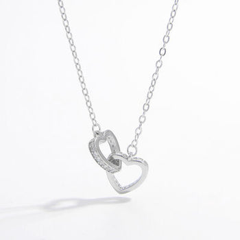 925 Sterling Silver Inlaid Zircon Heart Necklace Trendsi