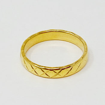 Gold Quilted Ring Ellisonyoung.com