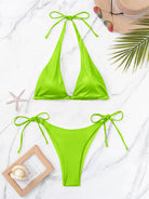 Tied Halter Neck Two-Piece Bikini Set Trendsi