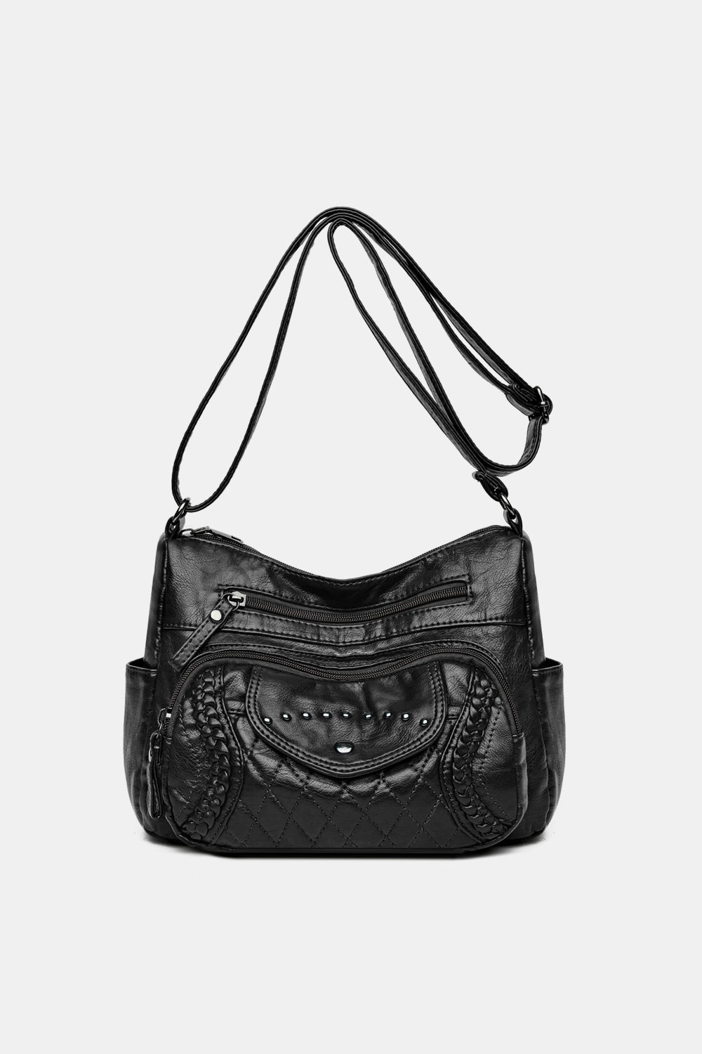 PU Leather Stud Detail Shoulder Bag Trendsi