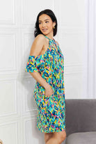 Sew In Love Full Size Perfect Paradise Printed Cold-Shoulder Dress Trendsi