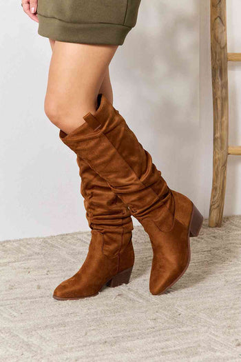 East Lion Corp Block Heel Knee High Boots Trendsi