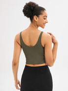 Scoop Neck Wide Strap Active Tank Trendsi