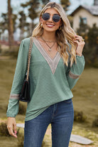 V-Neck Long Sleeve T-Shirt Trendsi