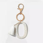 Tasseled Initial Key Chain, White Ellisonyoung.com