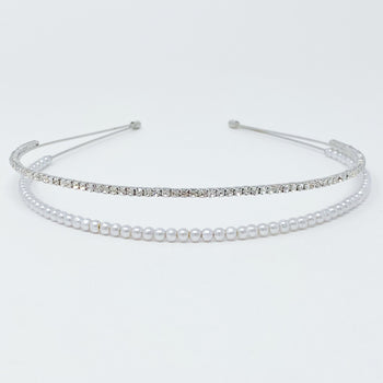 Pearls And Diamond Duo Headband Ellisonyoung.com