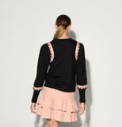 GENEVE Puff shoulder sweater with embroidery GILD