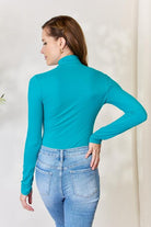 Zenana Turtleneck Long Sleeve Bodysuit Trendsi