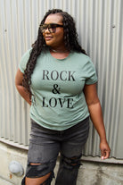 Simply Love Full Size ROCK ＆ LOVE Short Sleeve T-Shirt Trendsi