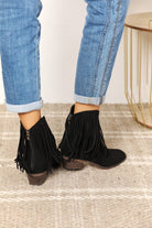 Legend Women's Fringe Cowboy Western Ankle Boots Trendsi