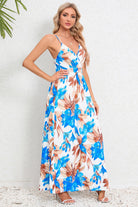 Printed Surplice Maxi Cami Dress Trendsi