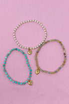 Stone Bead Heart Anklet Ellisonyoung.com