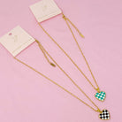 Checkered Heart Necklace Ellisonyoung.com