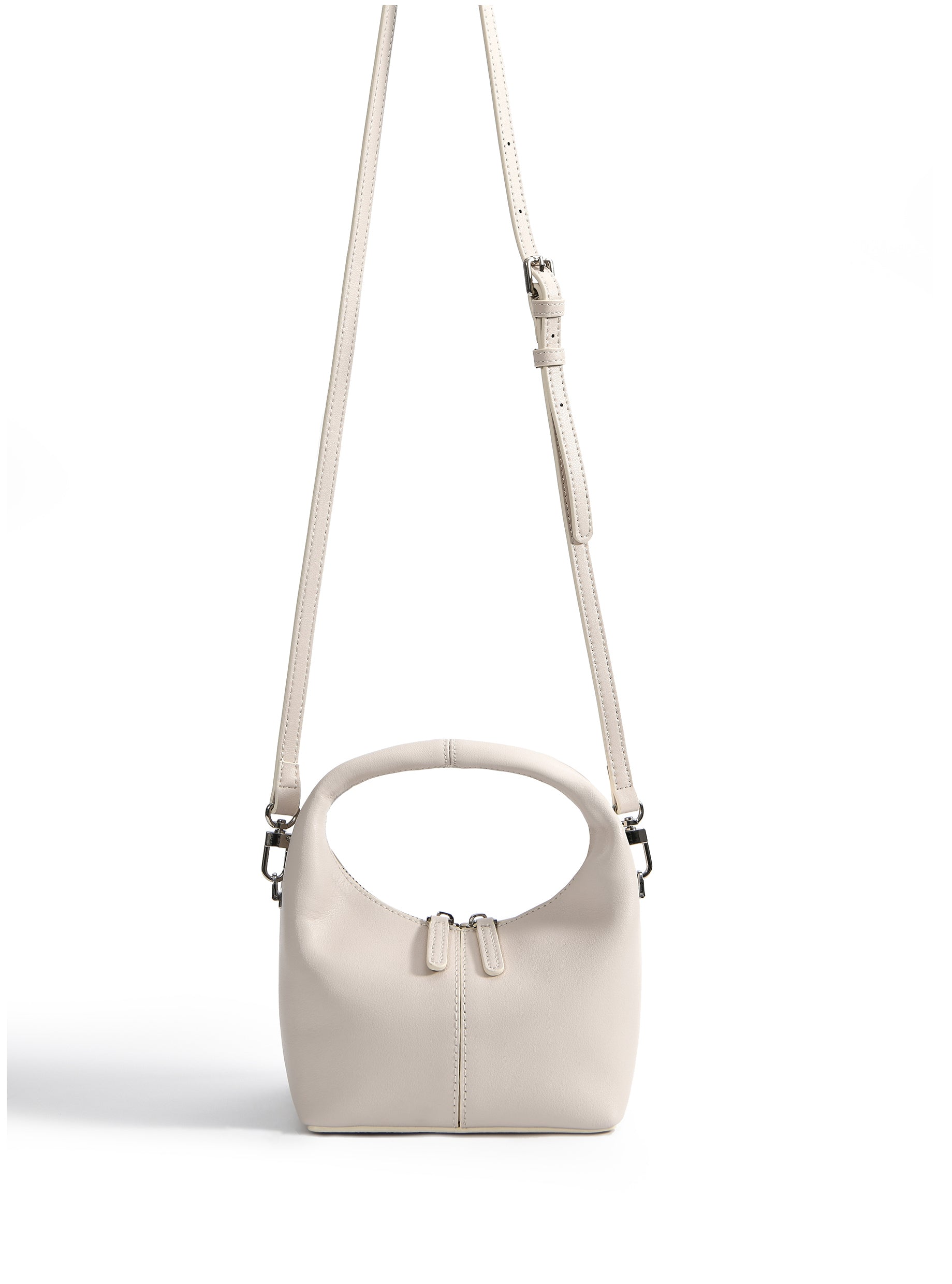 Rebecca Small Cutie Leather Bag, White Bob Oré