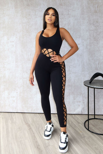 X Straps Cut Out Jumpsuit Penderié, Inc.