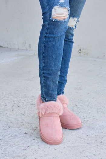 Forever Link Furry Chunky Thermal Ankle Boots Trendsi