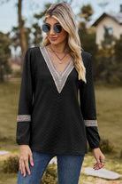 V-Neck Long Sleeve T-Shirt Trendsi