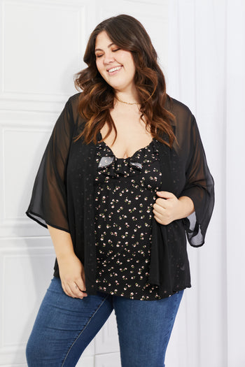 Melody Just Breathe Chiffon Kimono in Black Melody