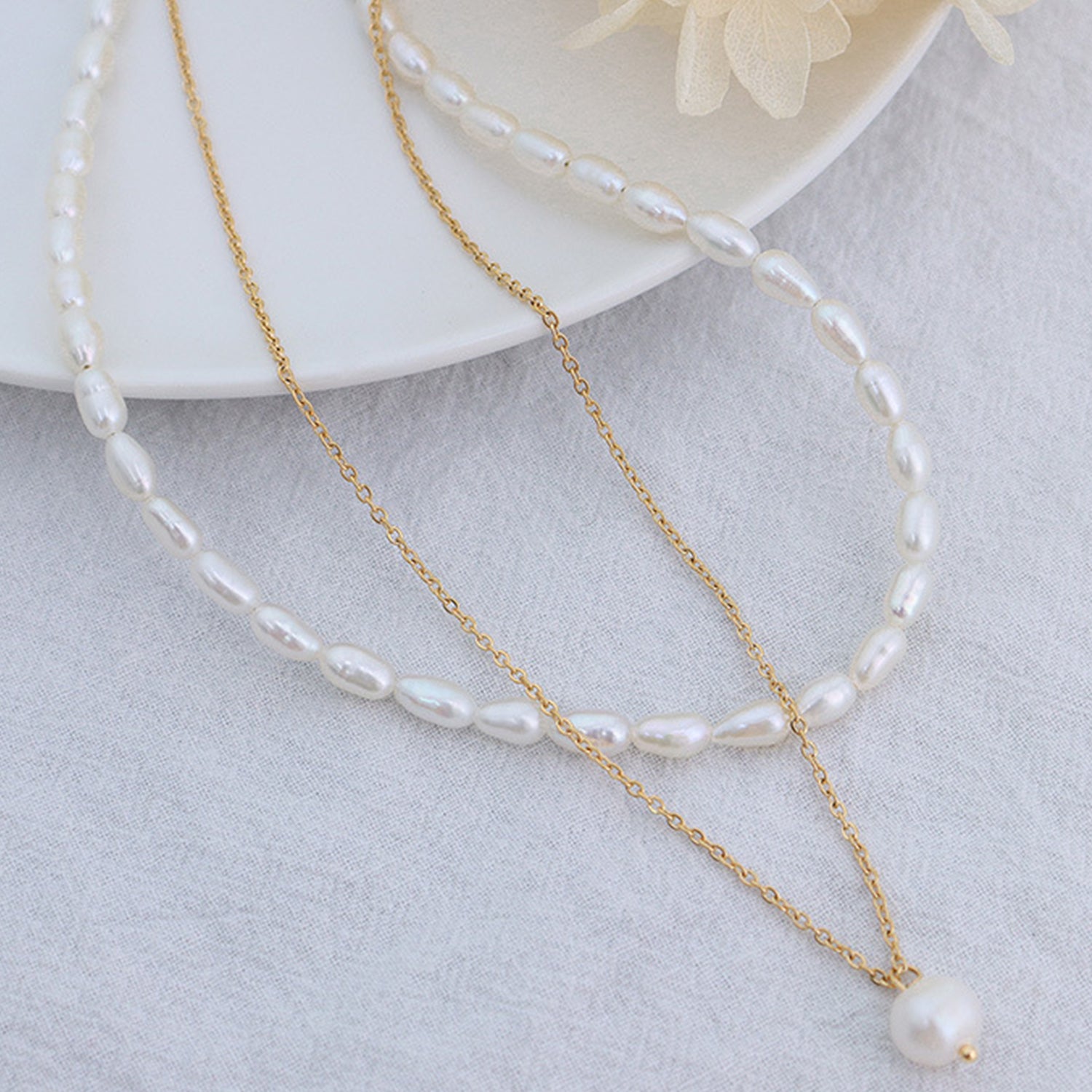 Double-Layered Freshwater Pearl Necklace Trendsi