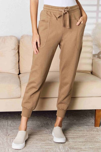 RISEN High Rise Relaxed Joggers Trendsi