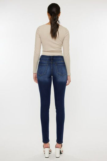 Kancan Mid Rise Gradient Skinny Jeans Trendsi