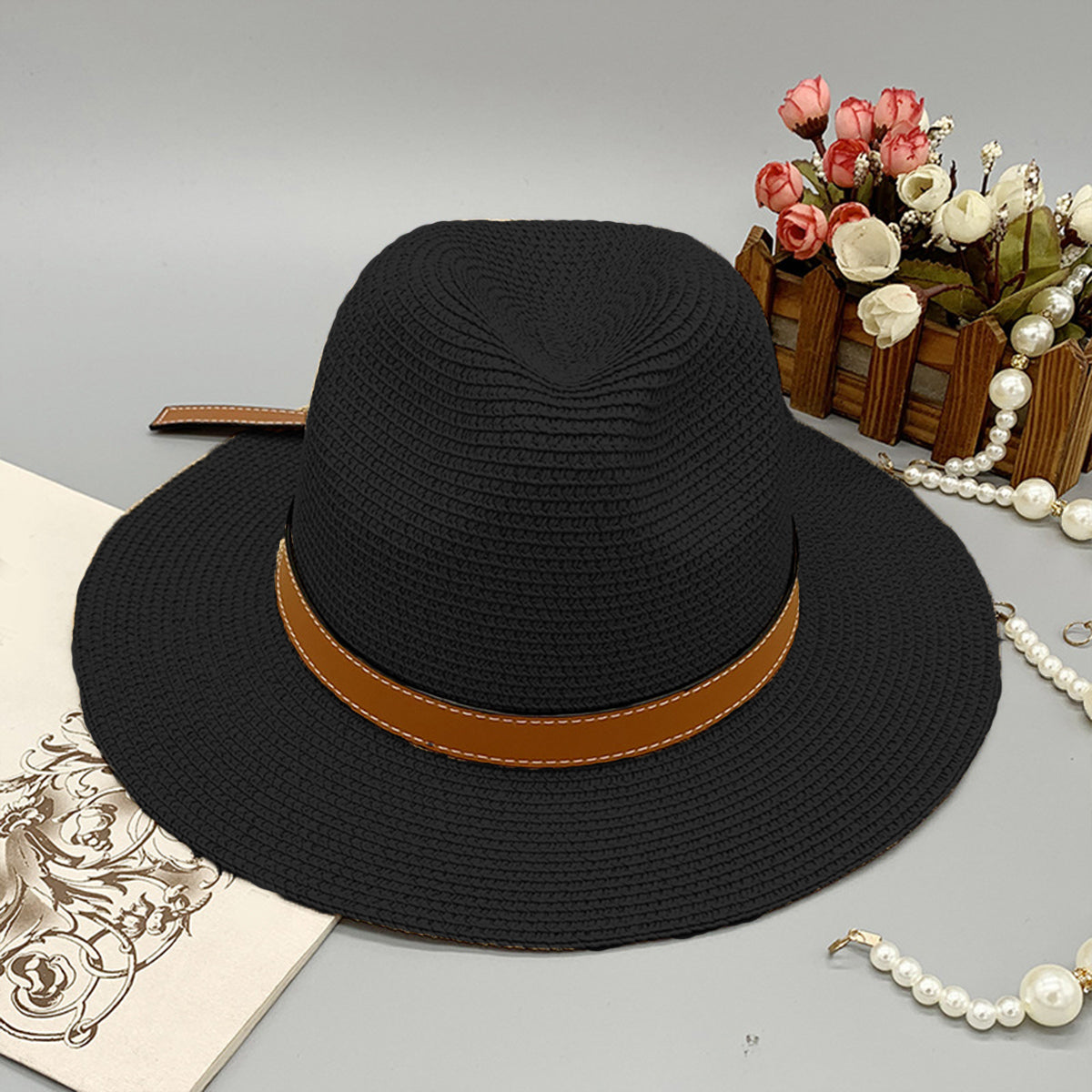 Wide Brim Paper Braided Hat Trendsi