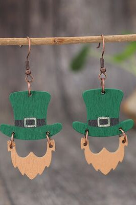 Wooden Hat Shape Dangle Earrings Trendsi