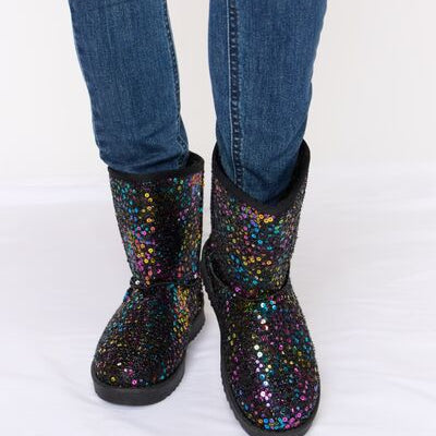 Forever Link Sequin Thermal Flat Boots Trendsi