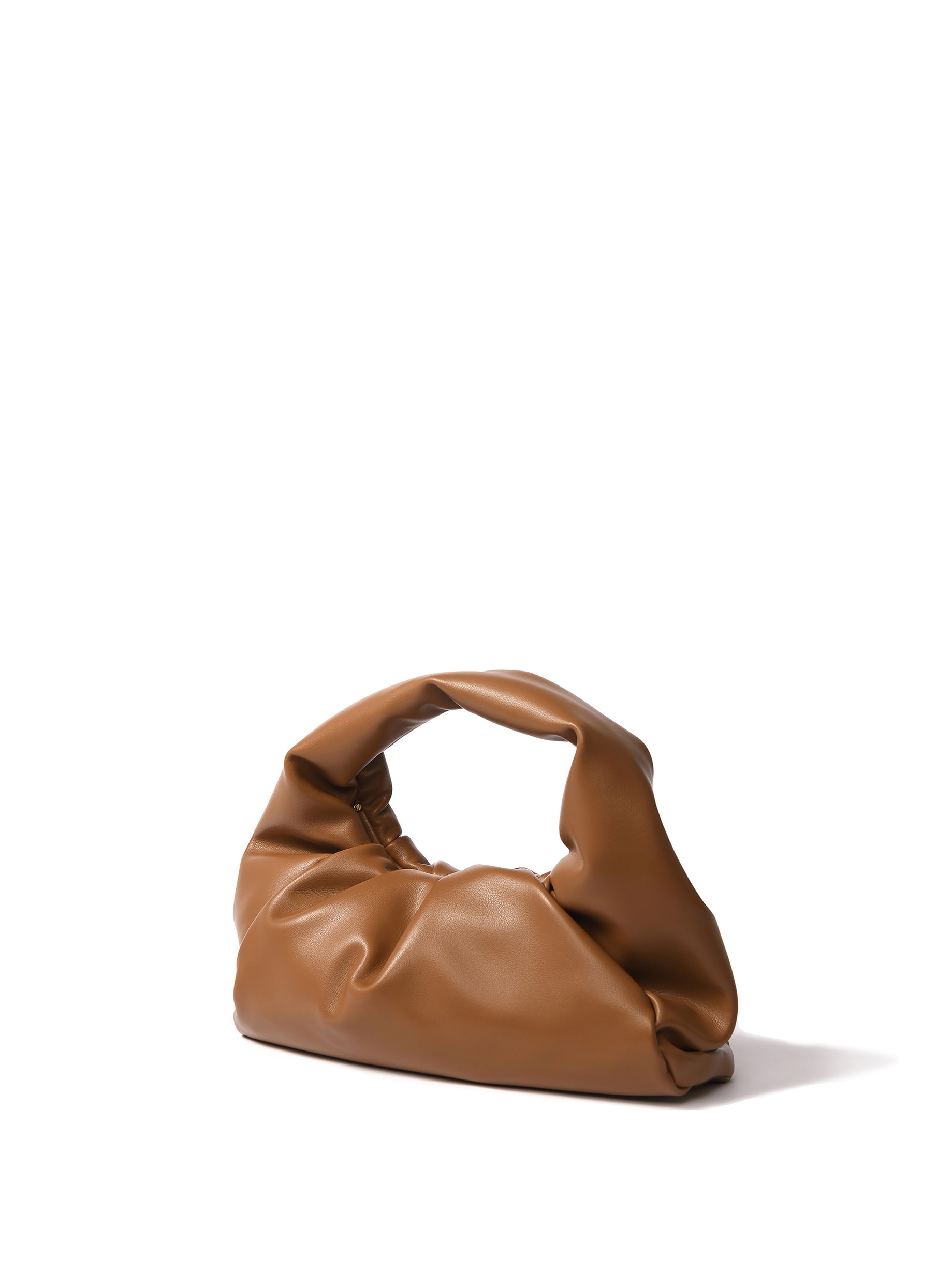 Marshmallow Croissant Bag in Soft Leather, Caramel Bob Oré