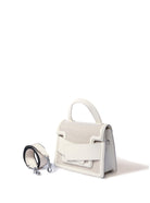 Evelyn Bag in Canvas and Genuine Leather, White Bob Oré