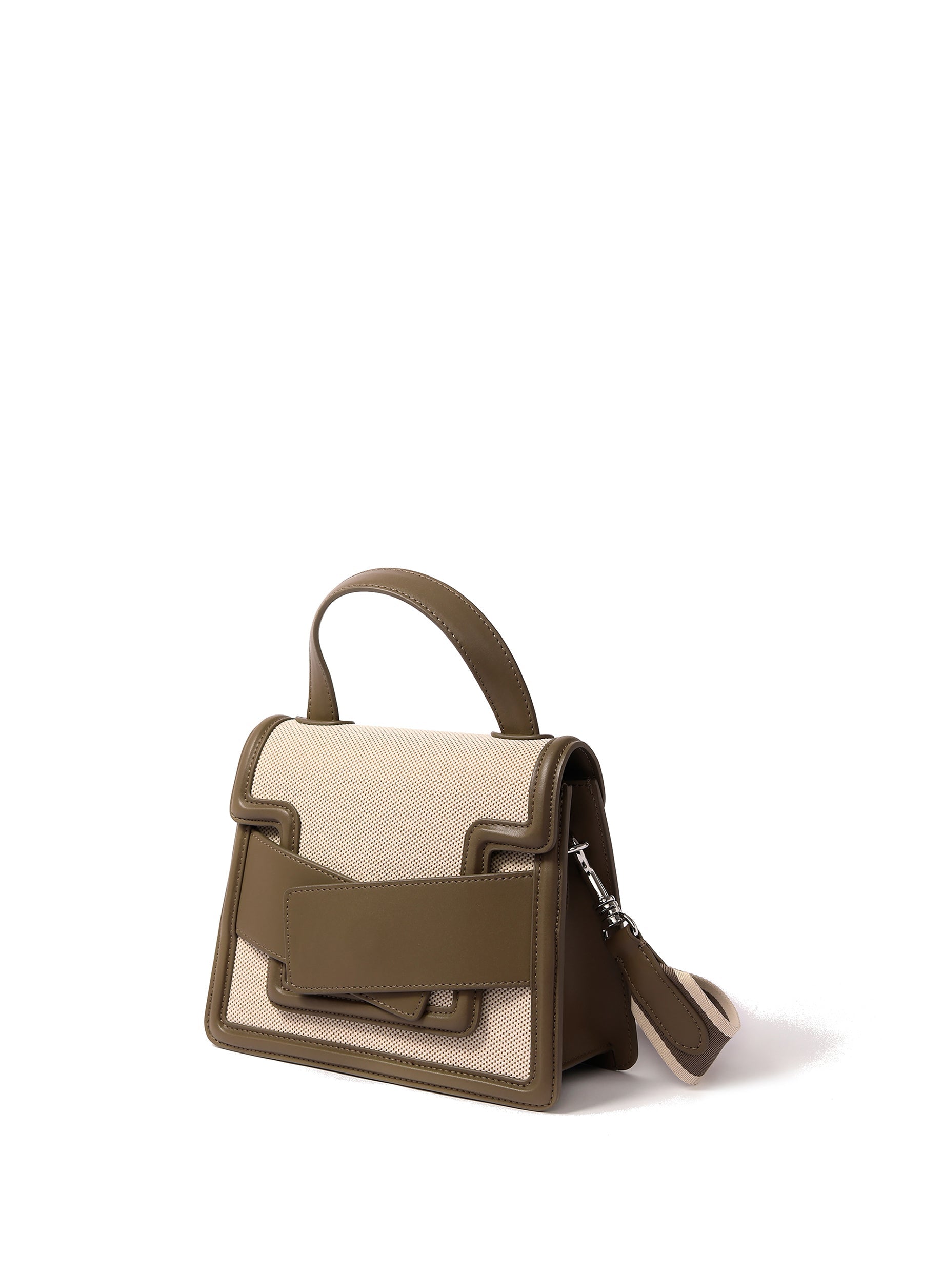 Evelyn Bag in Canvas and Genuine Leather, Gray Bob Oré