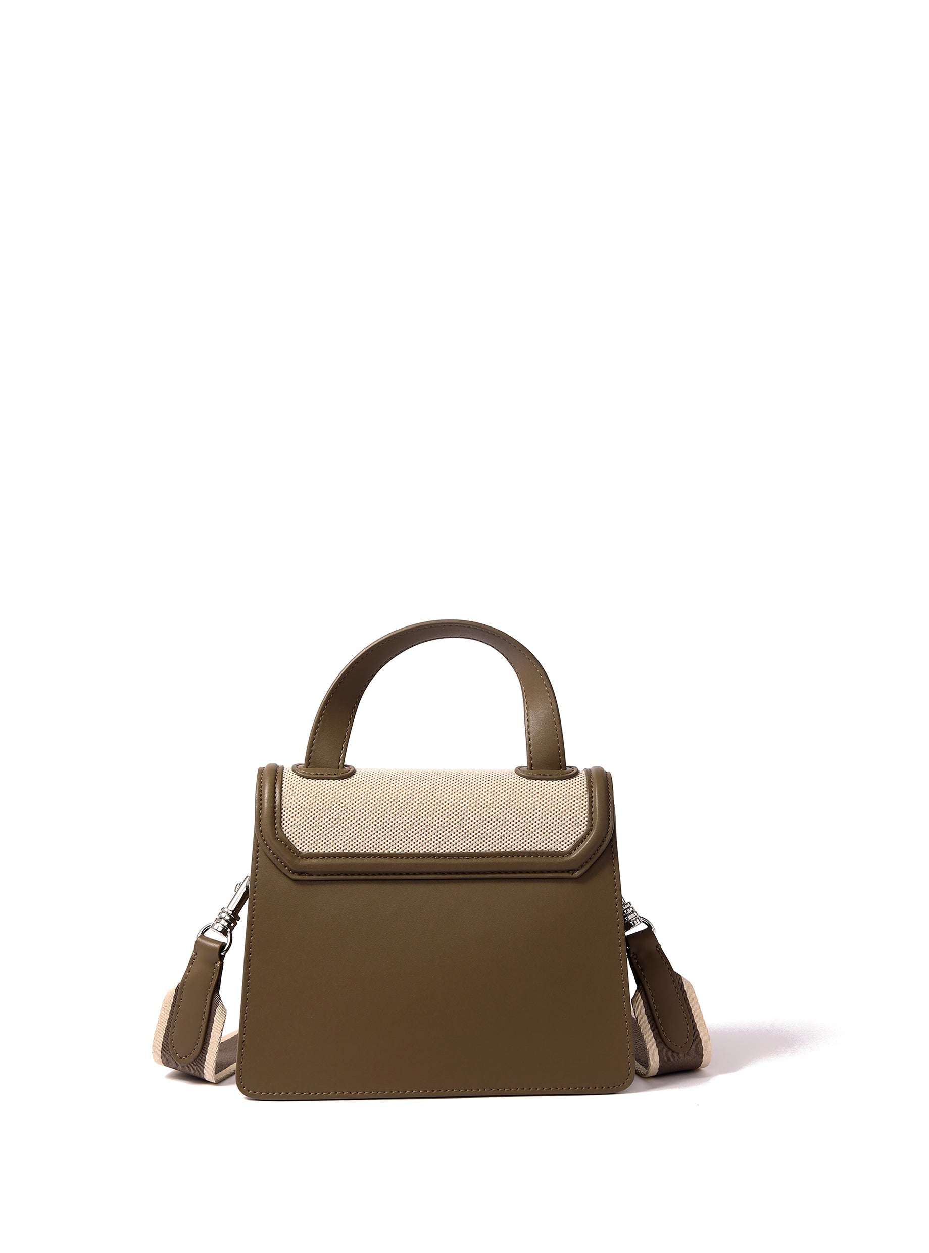 Evelyn Bag in Canvas and Genuine Leather, Gray Bob Oré