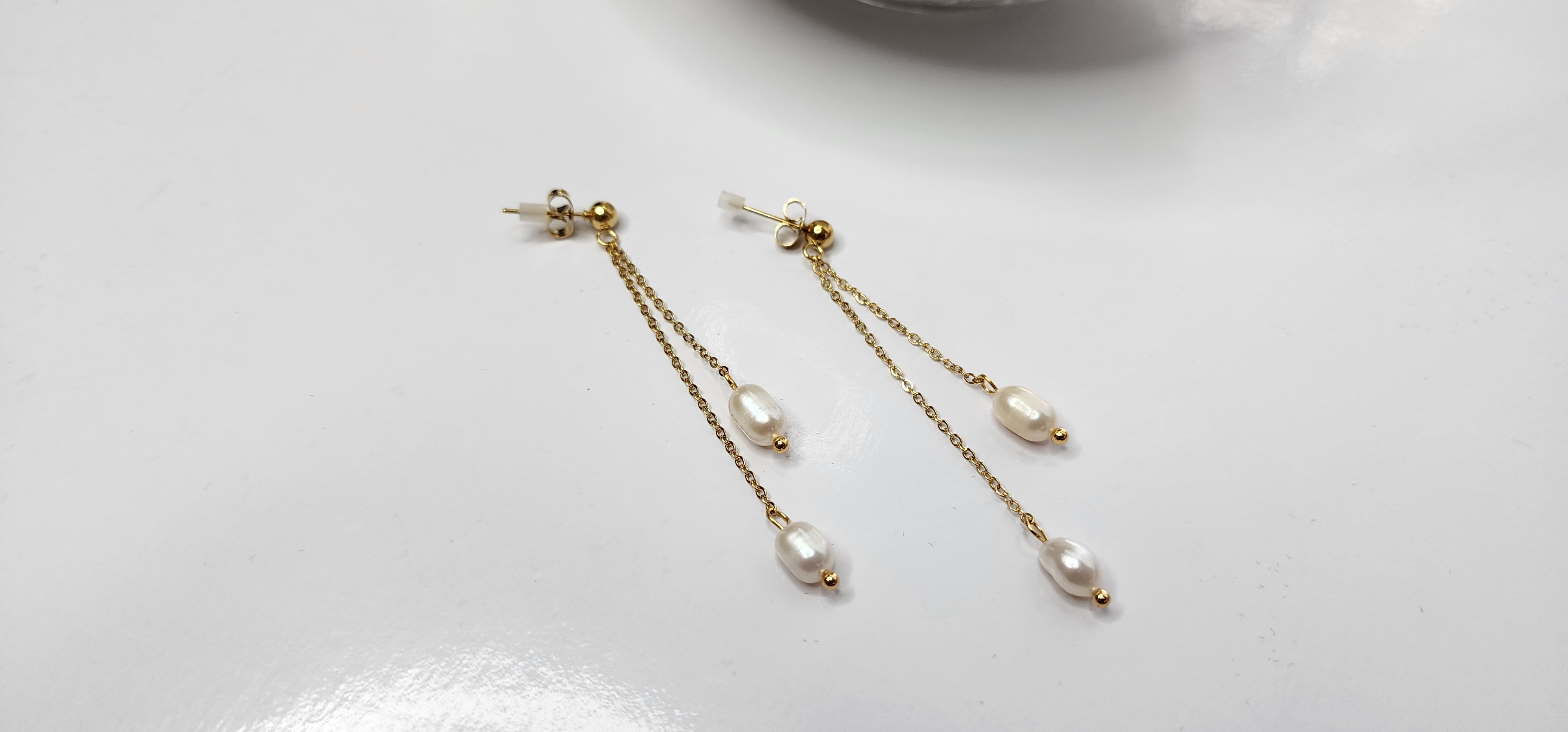Freshwater Pearls on Dangle Earrings Bougiest Babe