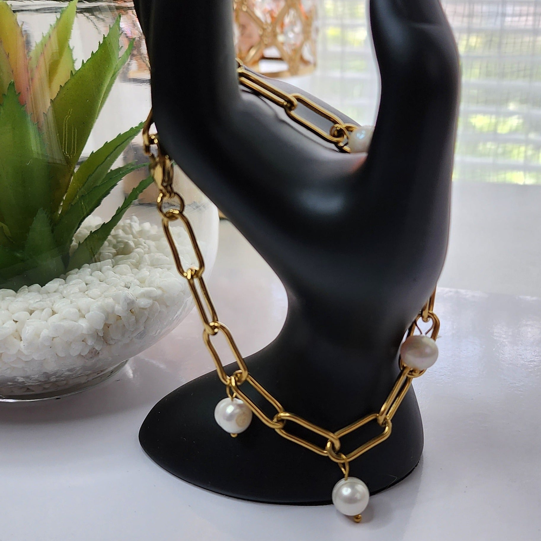 Freshwater Pearl Chain Bracelet Bougiest Babe